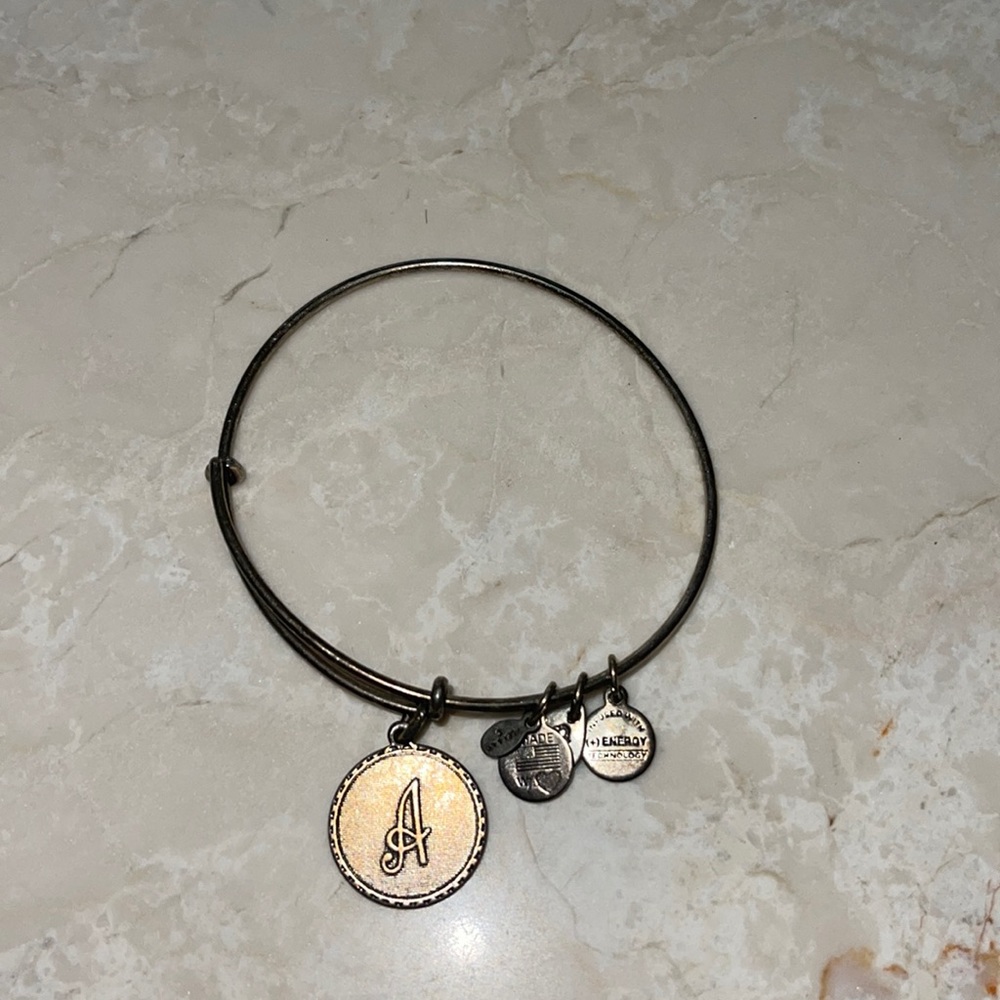 Alex & Ani letter A Bangle Bracelet Adjustable